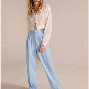 Favorite Daughter Blue Wide Leg Trousers